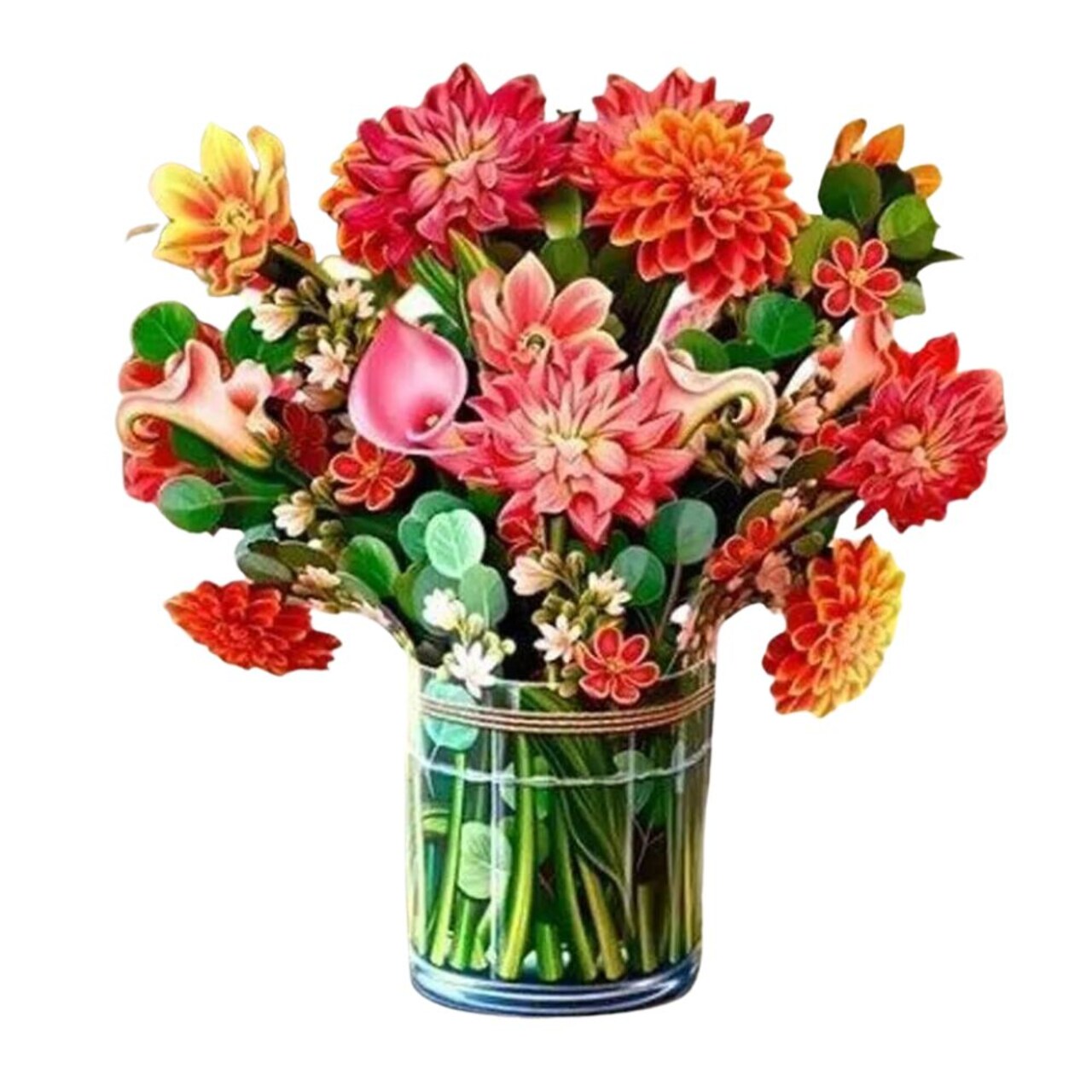 Mother's Day Gift 3D Up Flower Bouquet and Pop Up Flower Greeting Cards